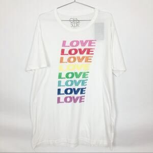 CHASER Pride Rainbow Love‎ Graphic Tee Size XL LGBTQIA+ parade festival NWT